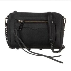 Rebecca Minkoff Black Leather Crossbody Bag Chain Strap